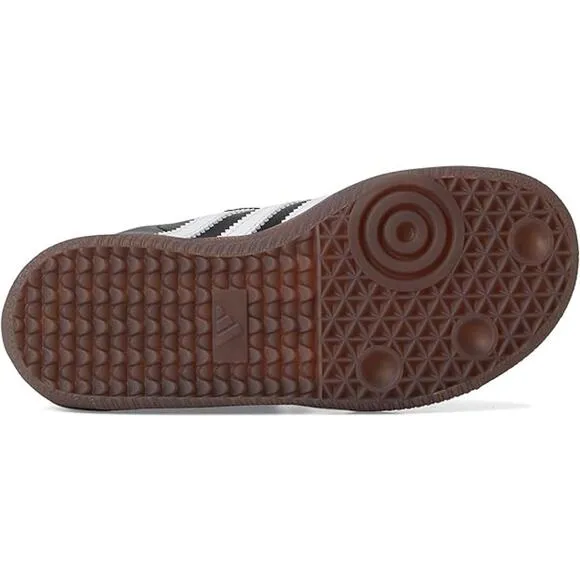 NWT adidas Unisex Little Kid Samba Indoor Sneaker, Black/White/Gum-Size 12
